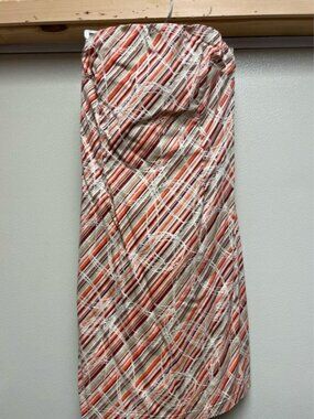 Vintage y2k Strapless Summer Dress in Red & Cream Stripe